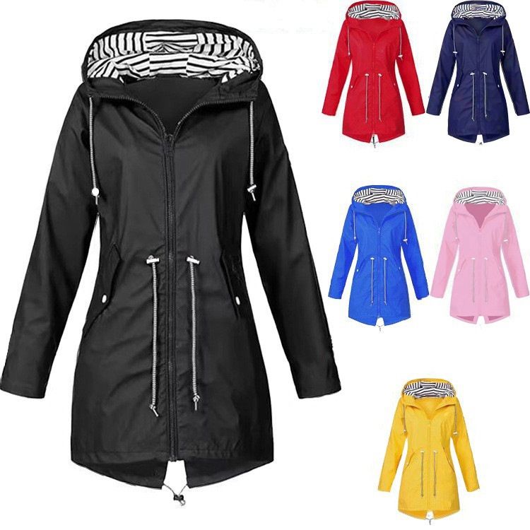 Women’s Long Outdoor Hooded Jacket – Perfect for Fall & Winter