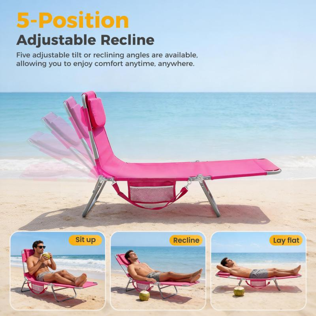 Folding Adjustable Chaise Lounge Chair