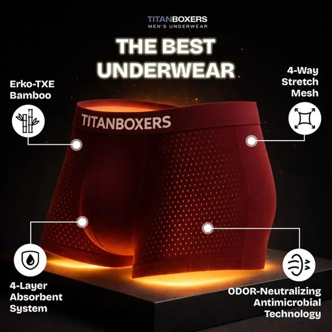 Titan Boxer Bamboo Leak-Proof Briefs 2 PCs For 1995